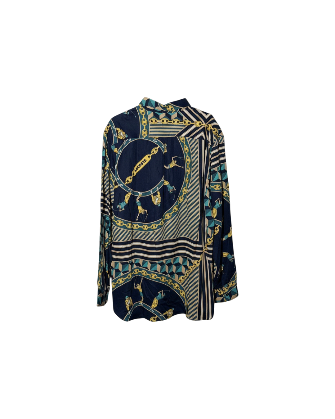 Lacoste Live Scarf Print Shirt Navy Gold