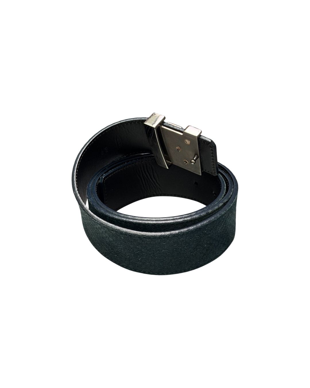 Louis Vuitton Blue Mini Damier Suede Silver Belt