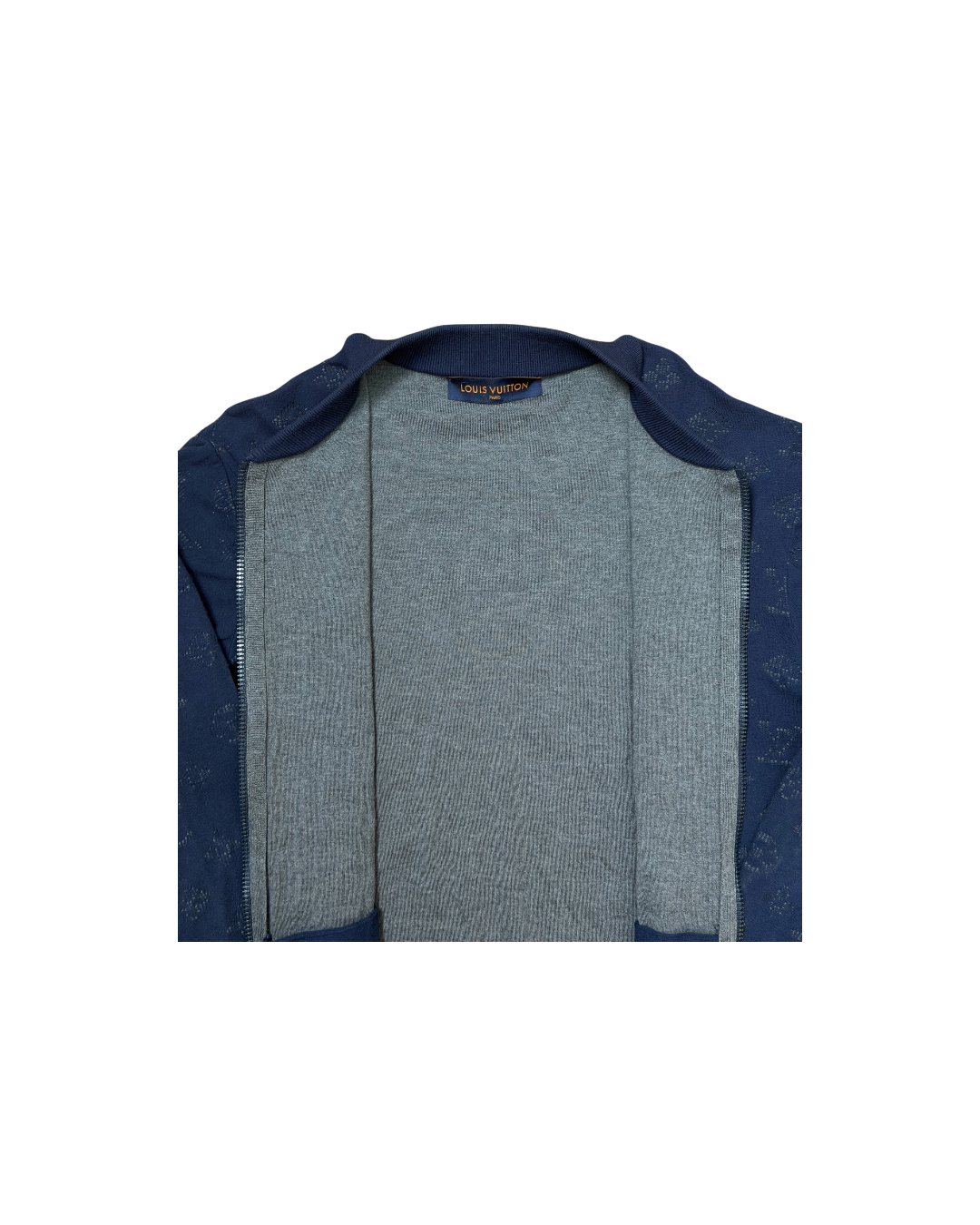 Louis Vuitton Drop Needle Monogram Zip Jacket Navy