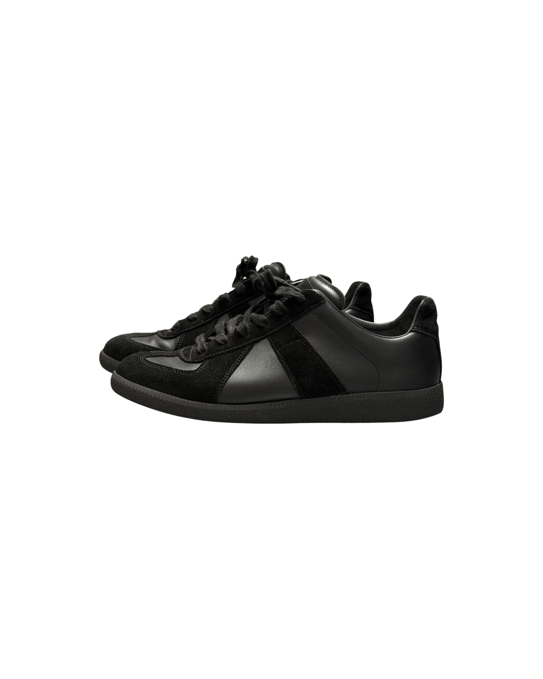 Maison Margiela Replica Black Mixed Leather Suede
