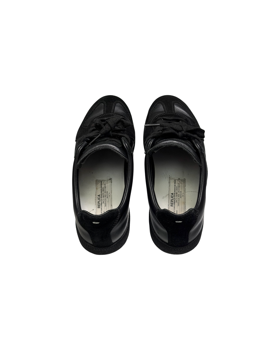 Maison Margiela Replica Black Mixed Leather Suede