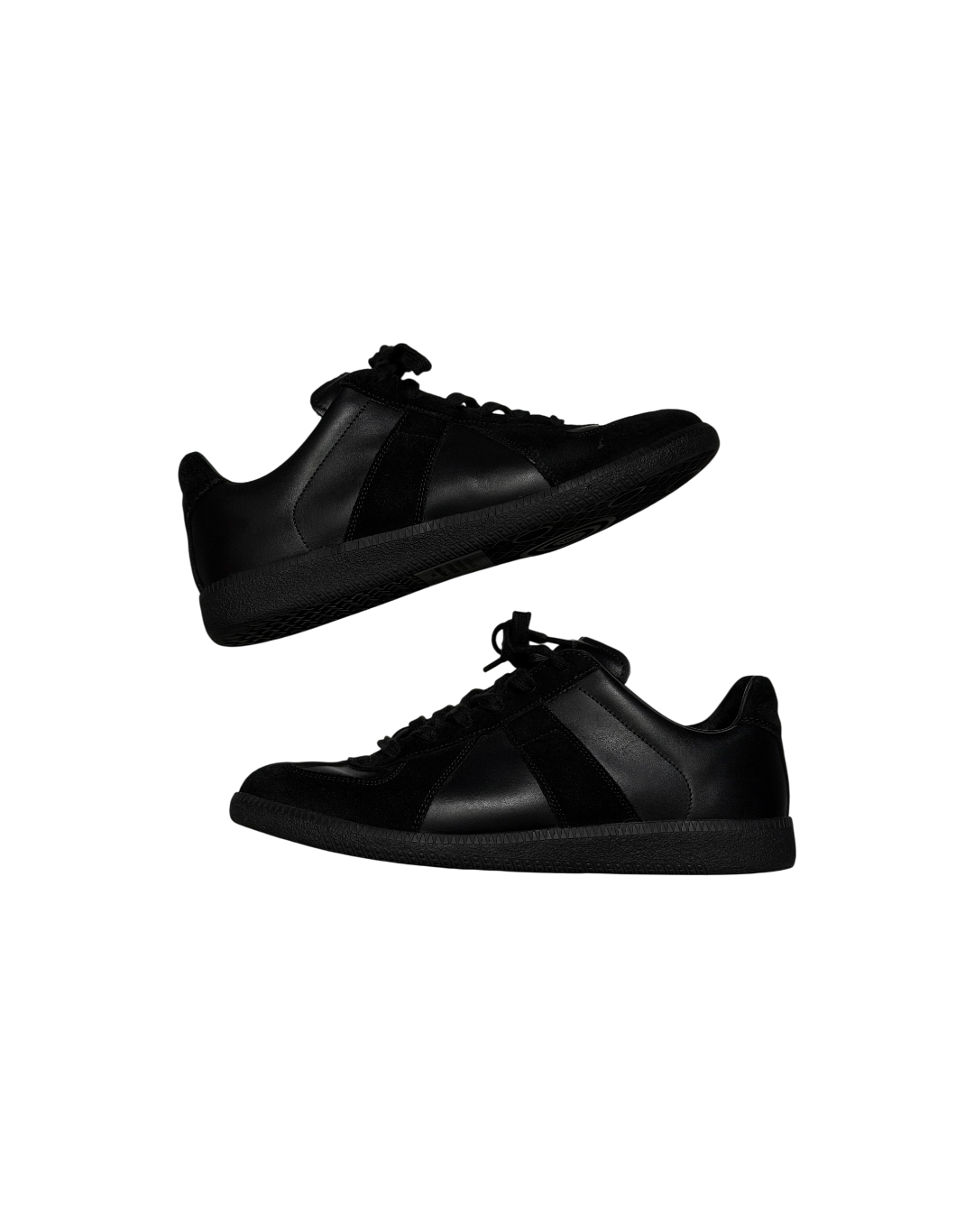 Maison Margiela Replica Black Mixed Leather Suede