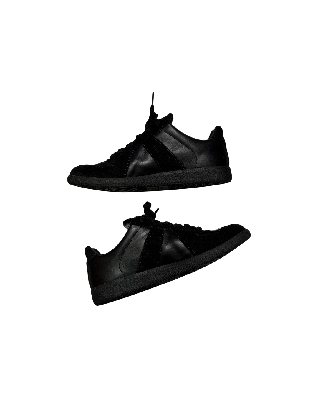 Maison Margiela Replica Black Mixed Leather Suede