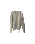 Margiela Distressed Knitted Sweater Cream White