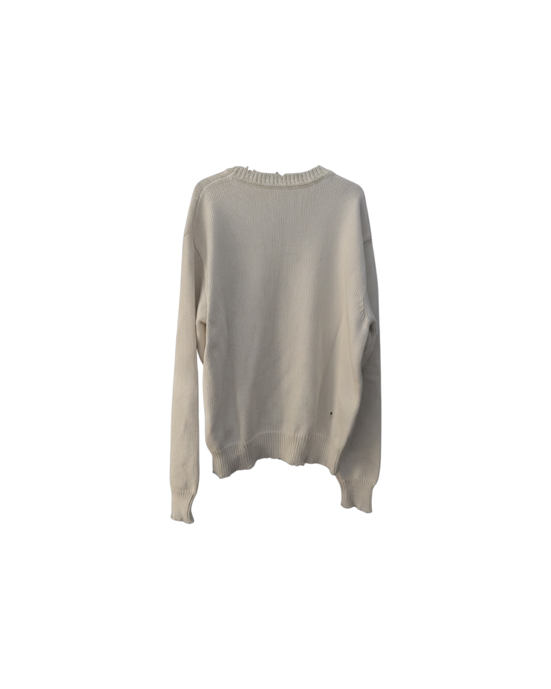 Margiela Distressed Knitted Sweater Cream White