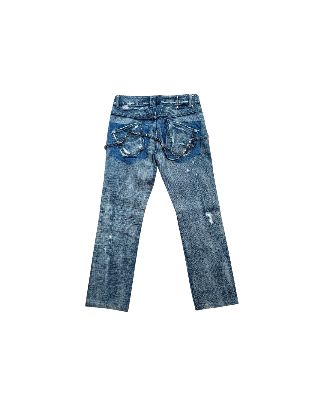 Marithé & François Girbaud Distressed Belt Jeans