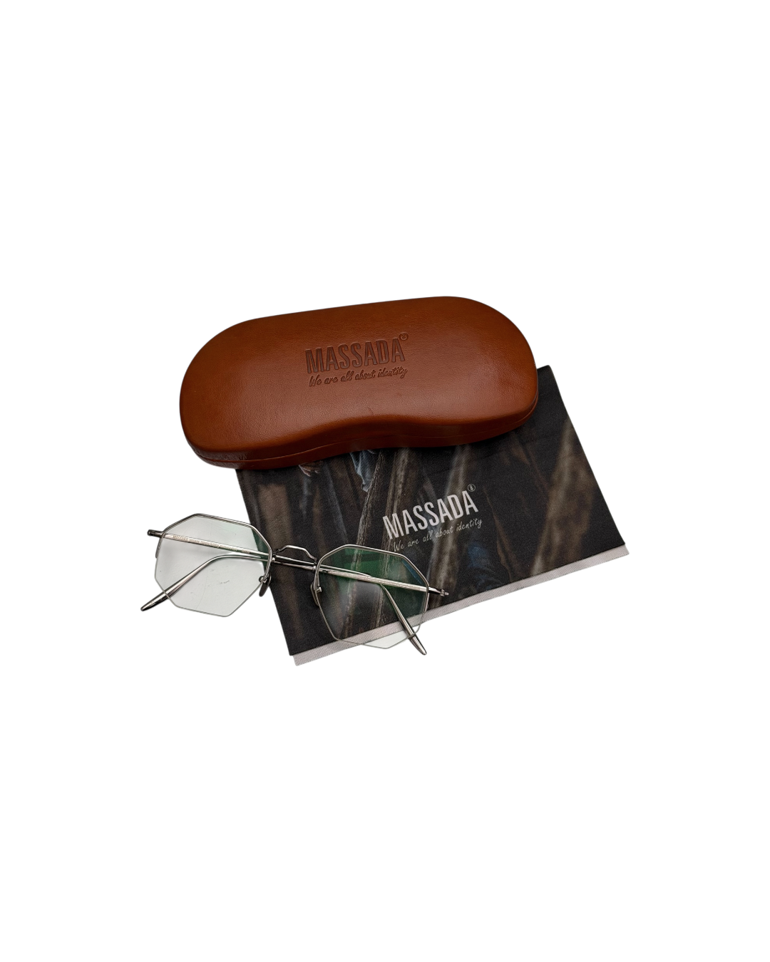 Massada Geometric Titanium Eyeglasses Silver