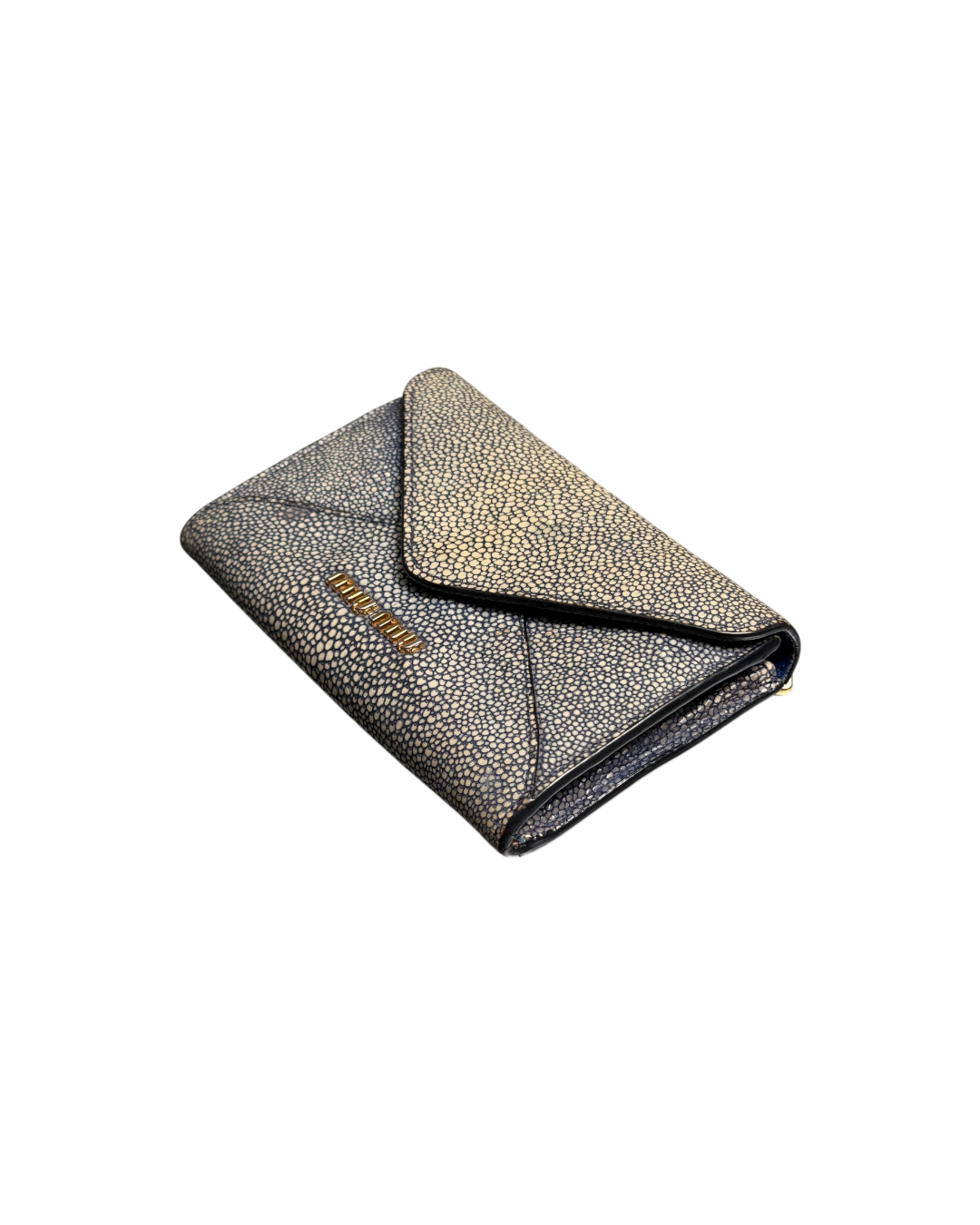 Miu Miu Textured Canvas Enveloppe Wallet Blue