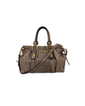 Miu Miu Vitello Leather Hand Bag Leather Grey