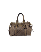 Miu Miu Vitello Leather Hand Bag Leather Grey