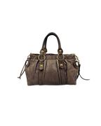 Miu Miu Vitello Leather Hand Bag Leather Grey