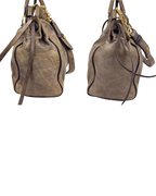 Miu Miu Vitello Leather Hand Bag Leather Grey