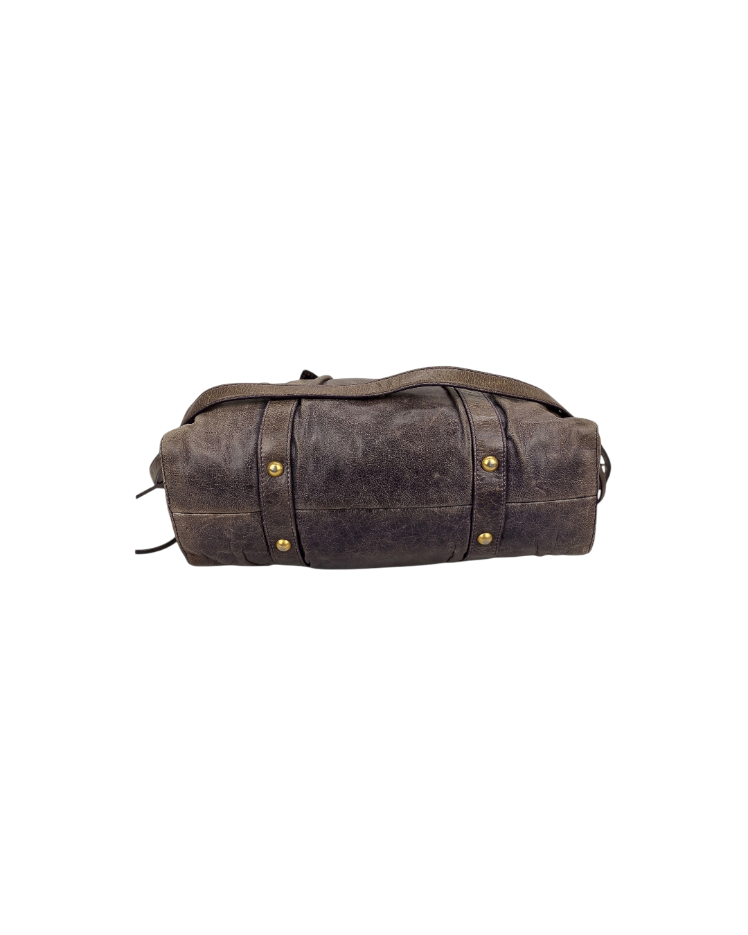 Miu Miu Vitello Leather Hand Bag Leather Grey