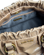 Miu Miu Vitello Leather Satchel Bag Brown