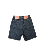 Moonlight Mansion Raw Denim Embroidery Jort Black