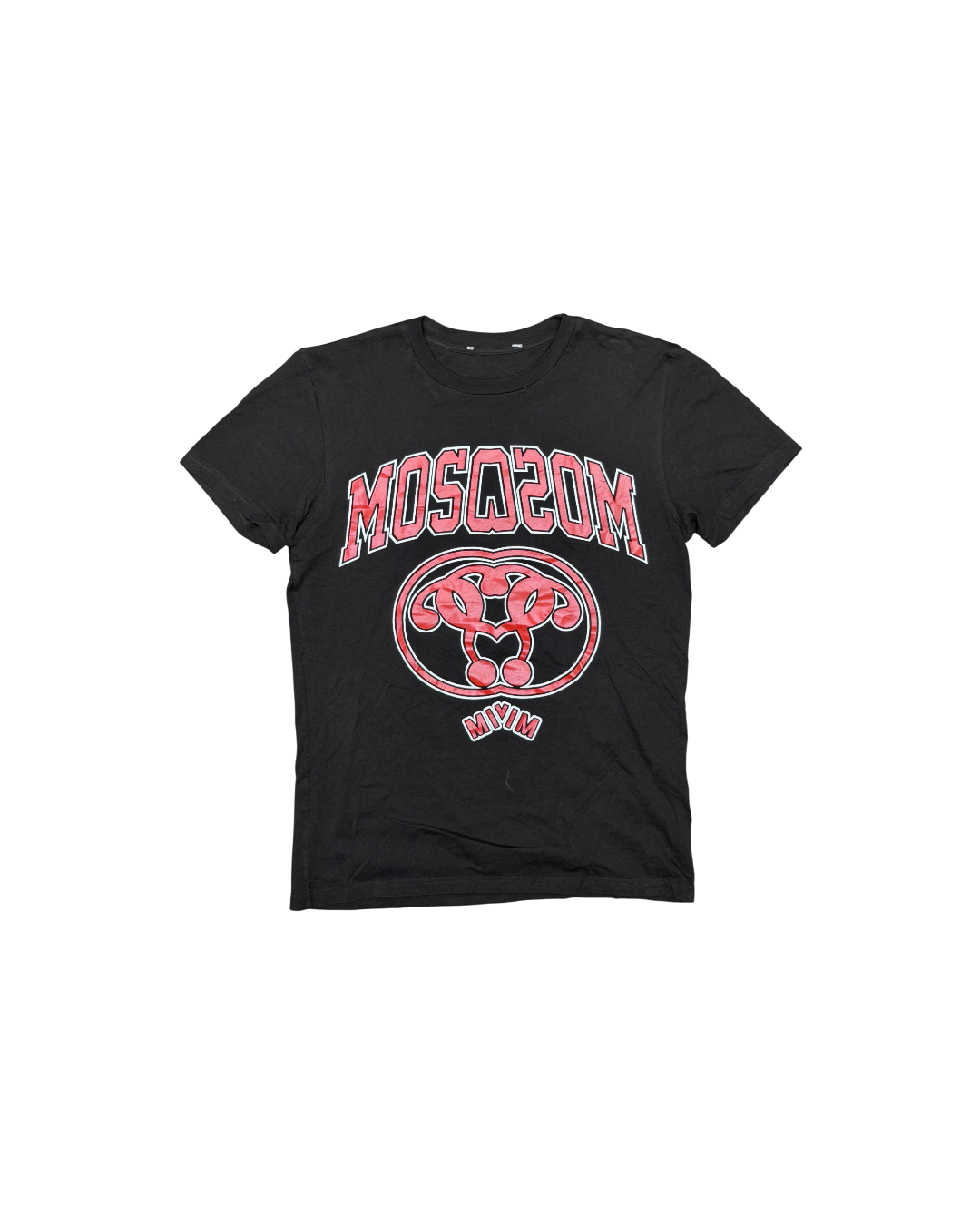 Moschino T-Shirt Double Question Mark Logo Black Red