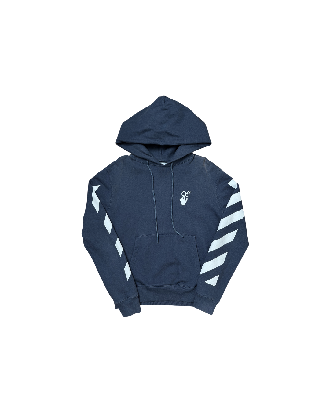 Off White Diagonal Agreement Hoodie Navy
