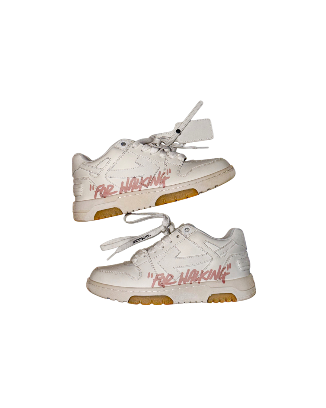 Off White Out of Office "For Walking" Sneaker Cream White Pink