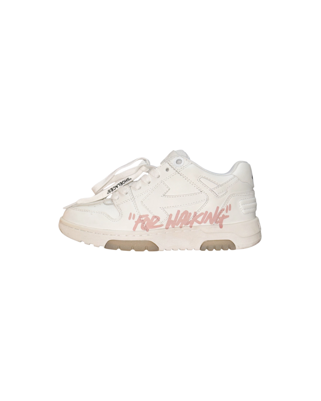Off White Out of Office "For Walking" Sneaker Cream White Pink