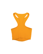 Off White Ribbed Racer Tank Top Orange