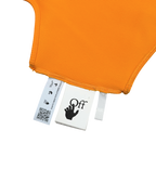 Off White Ribbed Racer Tank Top Orange