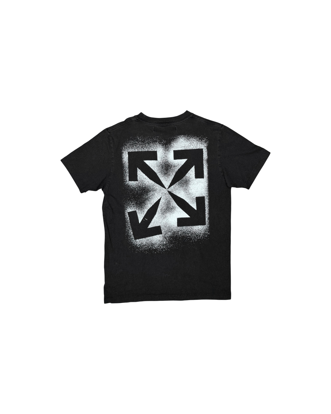 Off White T-Shirt Stencil Arrows Spray Painted Black