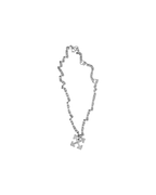 Off White Textured Arrow Necklace Silver