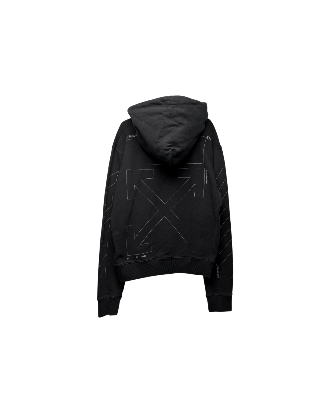 Off White Unfinished Arrows Hoodie FW19/20 Black Grey