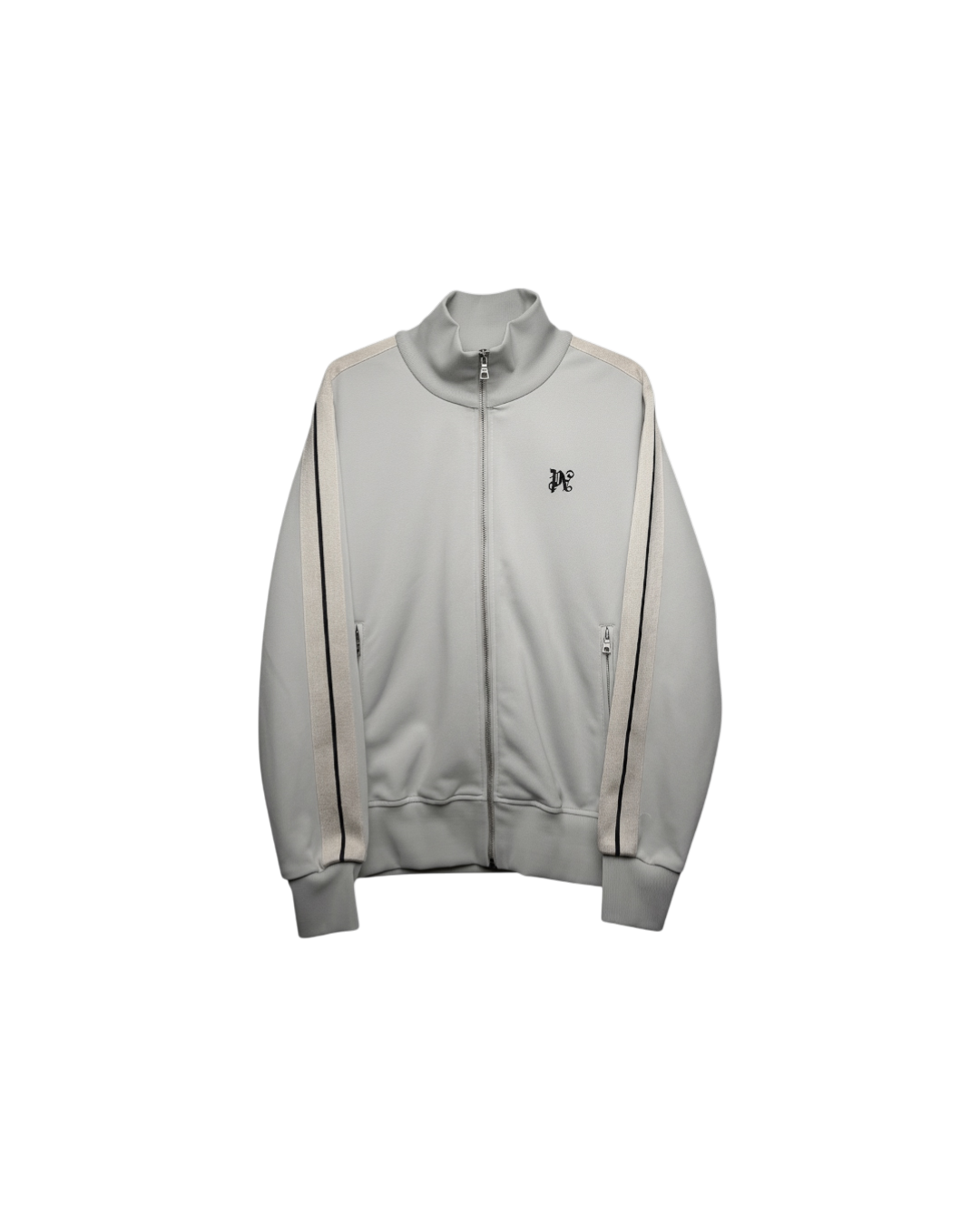 Palm Angels Monogram Embroidered Track Jacket Light Grey