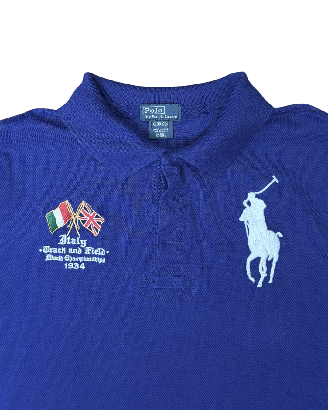 Polo Ralph Lauren Big Pony Polo Blue UK Italy Flag 1934