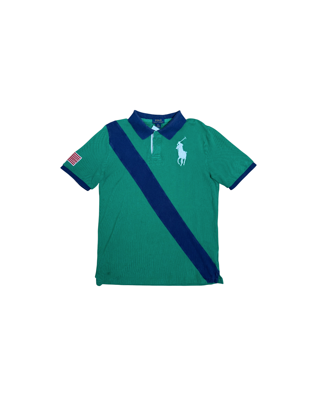 Polo Ralph Lauren Big Pony USA Polo Shirt Green Navy