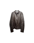 Prada Biker Racer Leather Jacket Brown