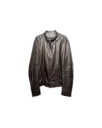 Prada Biker Racer Leather Jacket Brown