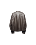 Prada Biker Racer Leather Jacket Brown