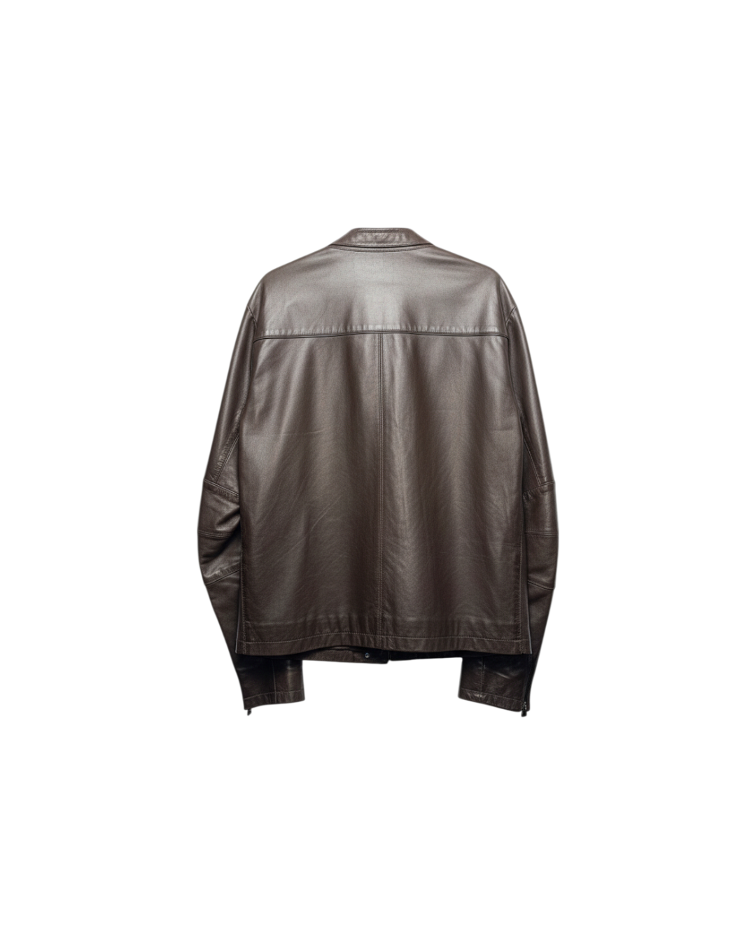 Prada Biker Racer Leather Jacket Brown