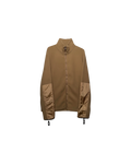 Prada Fleece Zip Jacket Brown Red Logo