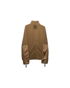 Prada Fleece Zip Jacket Brown Red Logo