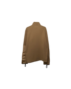 Prada Fleece Zip Jacket Brown Red Logo