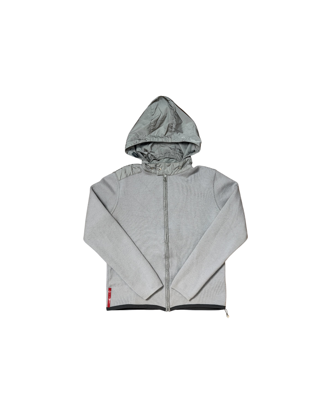 Prada Full Zip Hooded Sweatshirt Grey