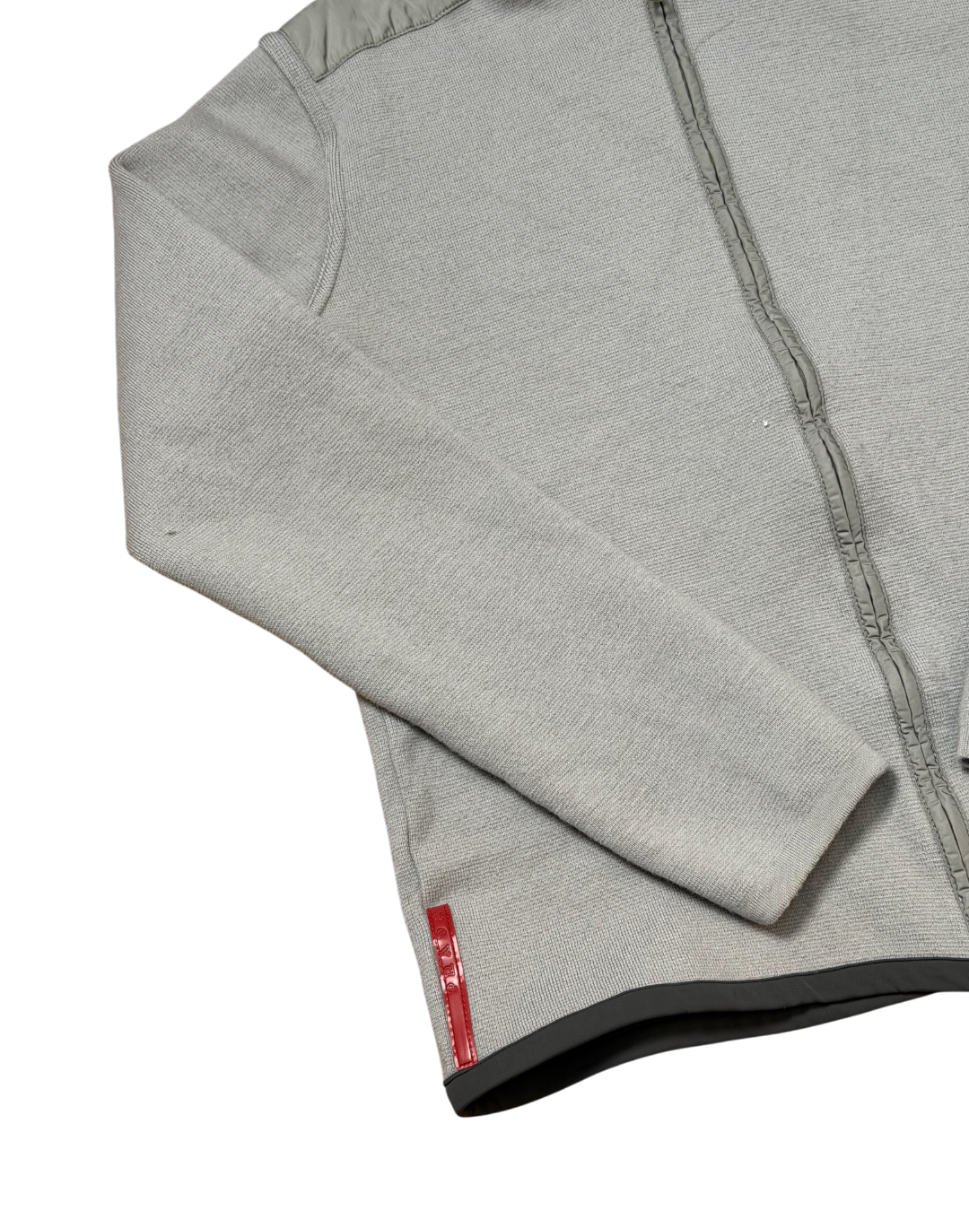 Prada Full Zip Hooded Sweatshirt Grey