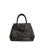 Prada Hand Bag Leather Black