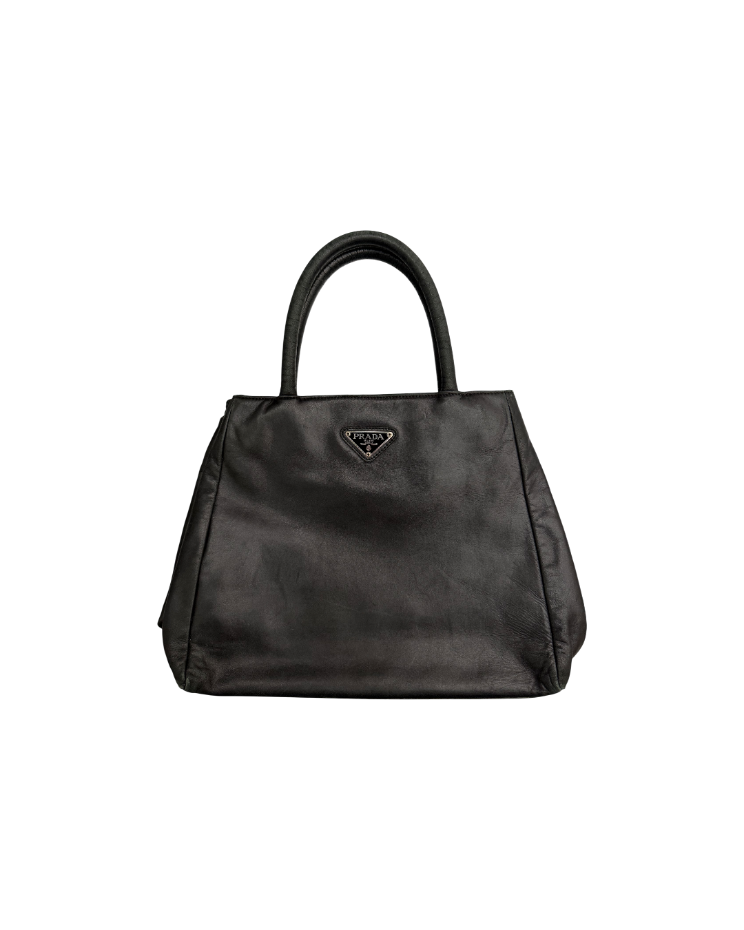 Prada Hand Bag Leather Black