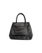 Prada Hand Bag Leather Black