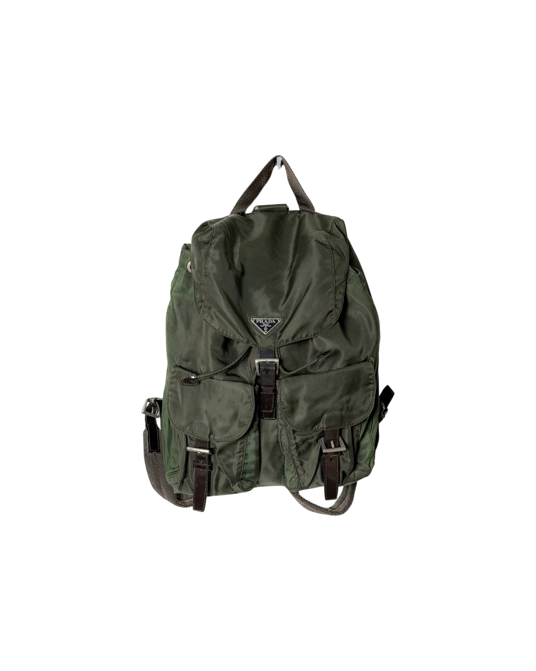 Prada Nylon Backpack Khaki Olive
