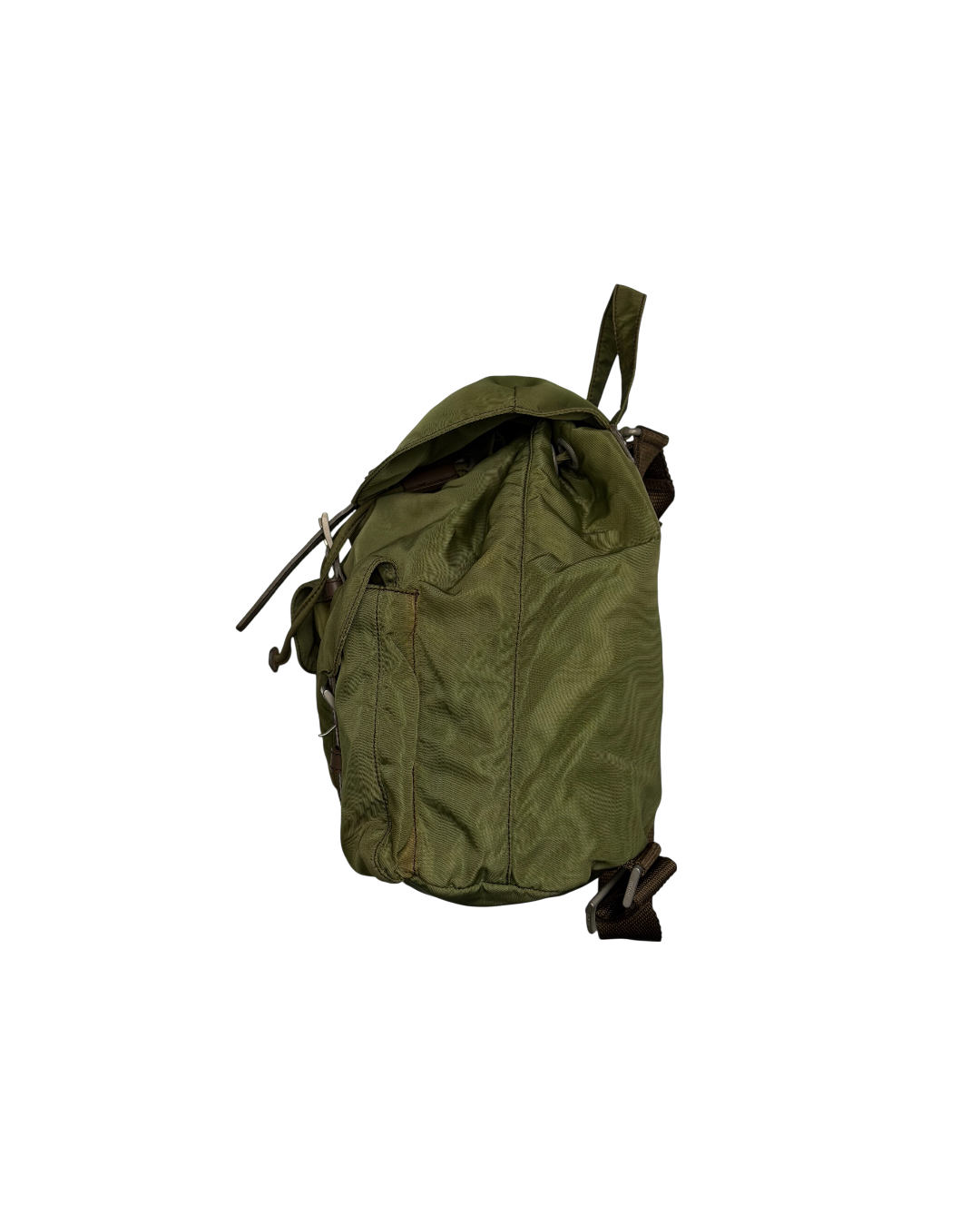 Prada Nylon Drawstring Backpack Khaki Green