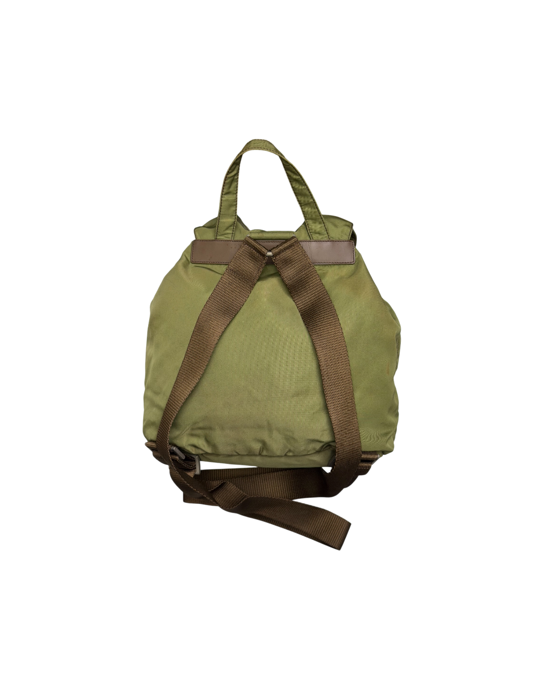 Prada Nylon Drawstring Backpack Khaki Green