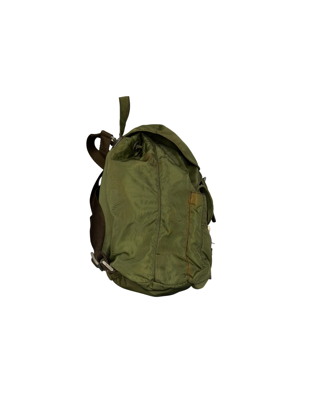Prada Nylon Drawstring Backpack Khaki Green