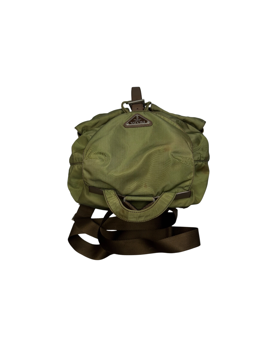 Prada Nylon Drawstring Backpack Khaki Green