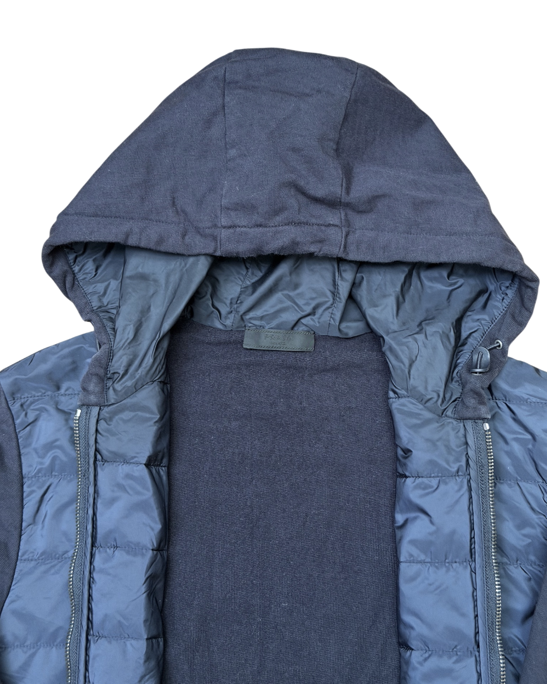 Prada Padded Badge Jacket Navy