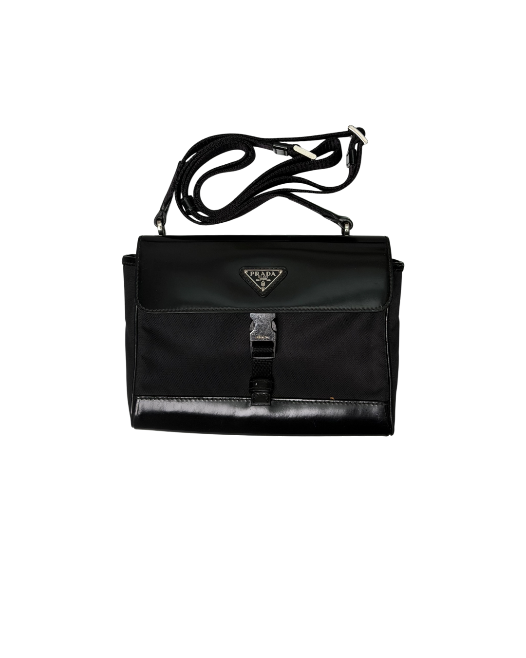 Prada Re-Nylon Saffiano Leather Bag Black
